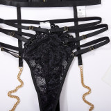 CONJUNTO DE 3 PIEZAS LACE CUT-OUT NEGRO DE NAMOUR