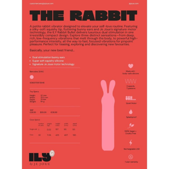 ILY RABBIT BULLET VIBRADOR ÍNTIMO RECARGABLE