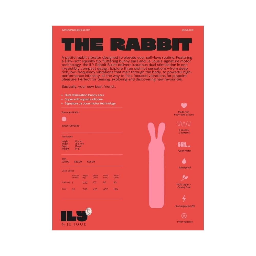 ILY RABBIT BULLET VIBRADOR ÍNTIMO RECARGABLE