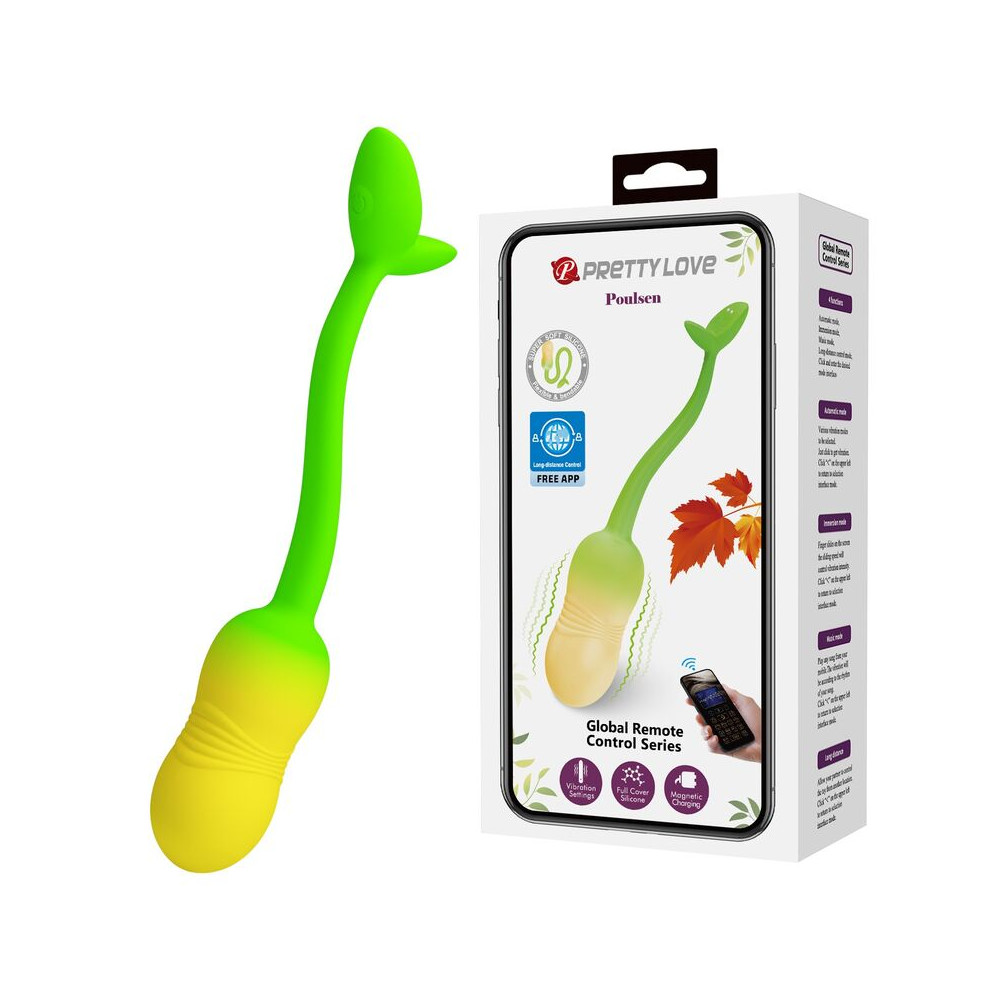 Pulsen Huevo vibrador con App Verde y Amarillo