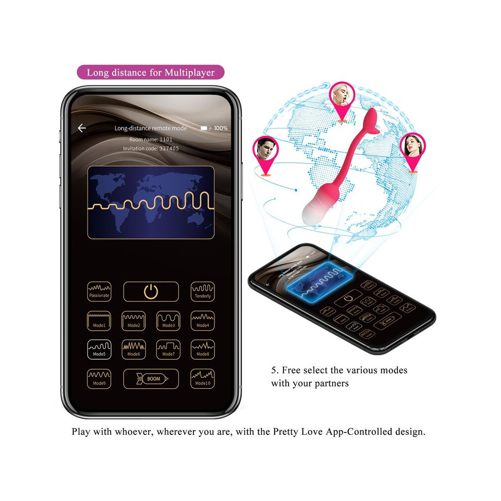 Pulsen Huevo Vibrador con App Rosa