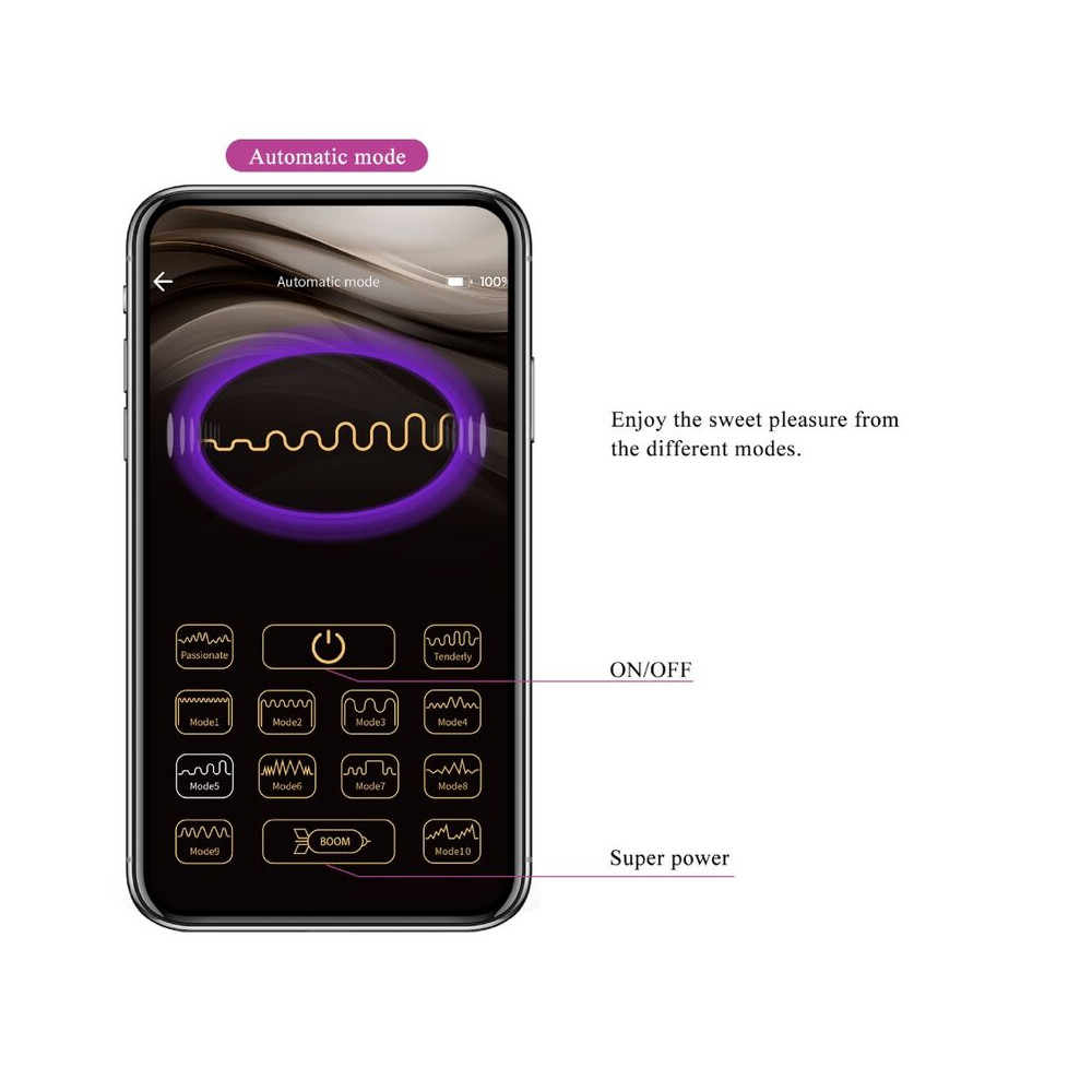 Nimph huevo vibrador con App morado