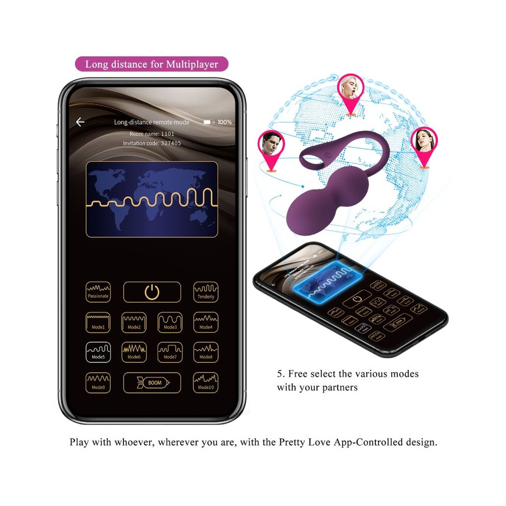 Elvira Bolas Kegel App Morado