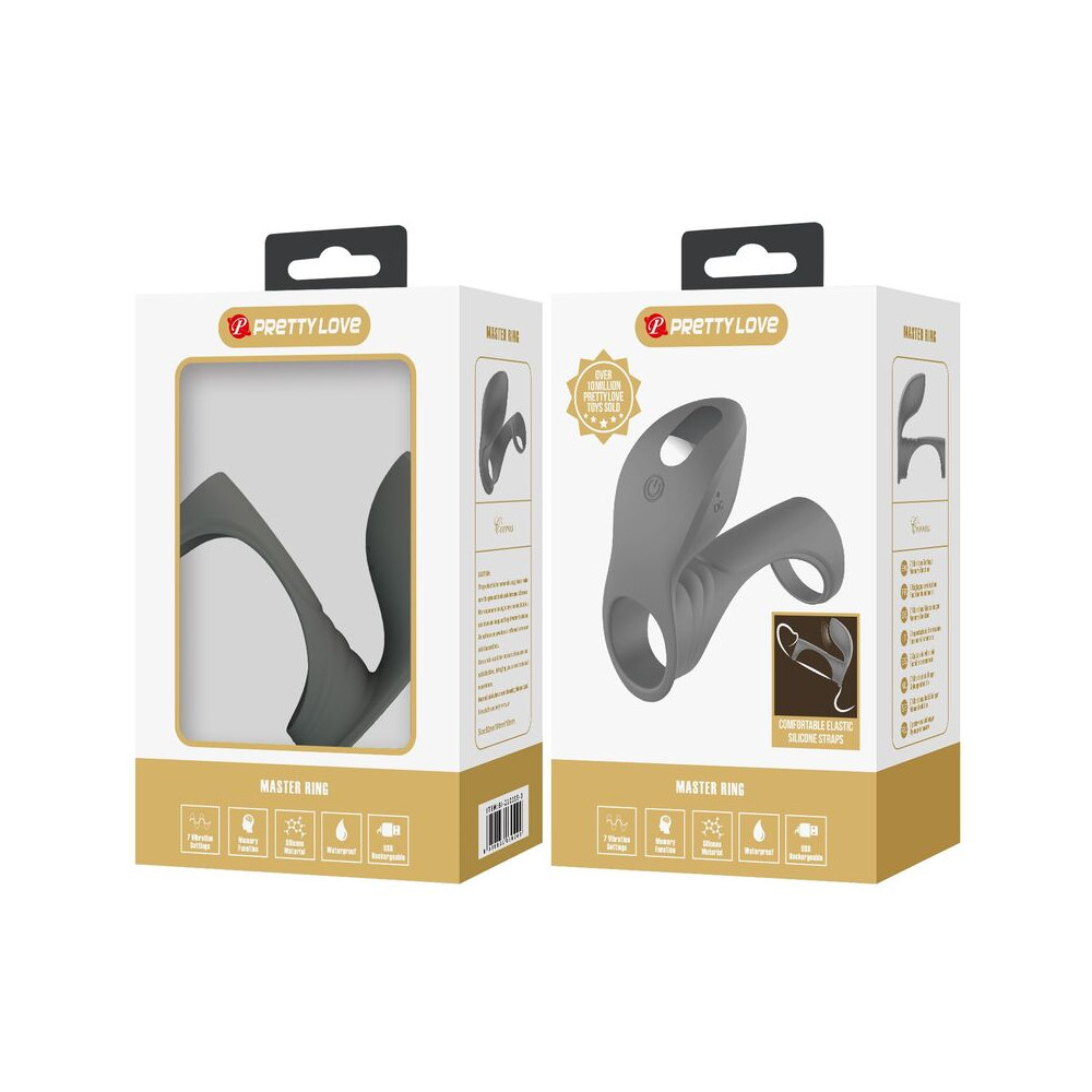 ANILLO VIBRADOR RECARGABLE CON DOBLE ESTIMULADOR