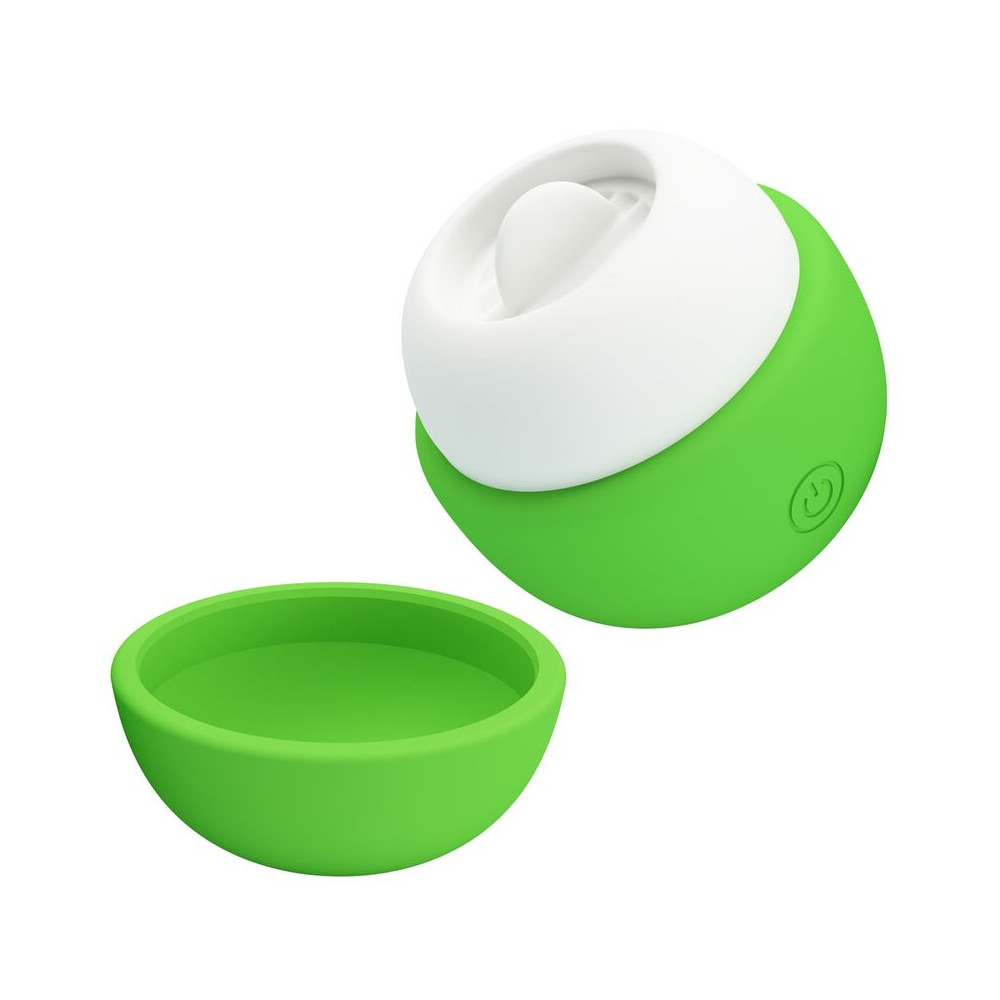 ESTIMULADOR CLITORAL CON EFECTO LENGUA RECARGABLE VERDE