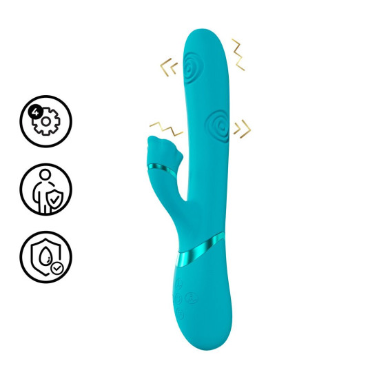 Fiore Vibrador G-Spot Con Tapping y Succión Azul