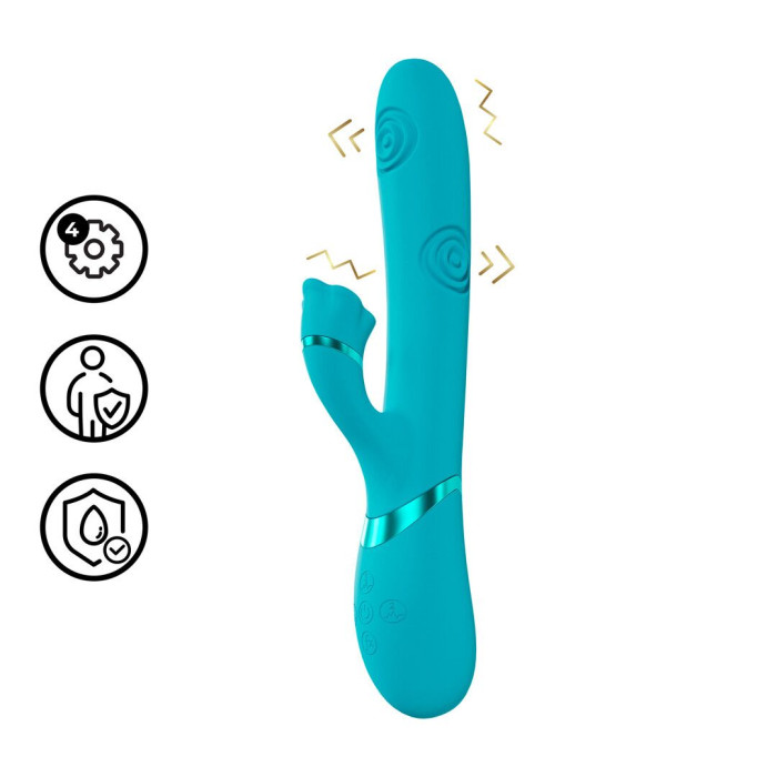 Fiore Vibrador G-Spot Con Tapping y Succión Azul