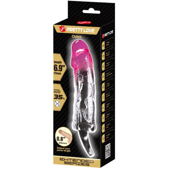 Odes Funda Realística Alargadora de 2 cm para Pene Rosa
