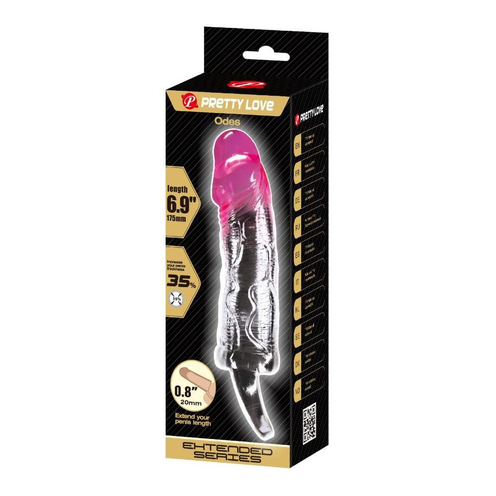 Odes Funda Realística Alargadora de 2 cm para Pene Rosa