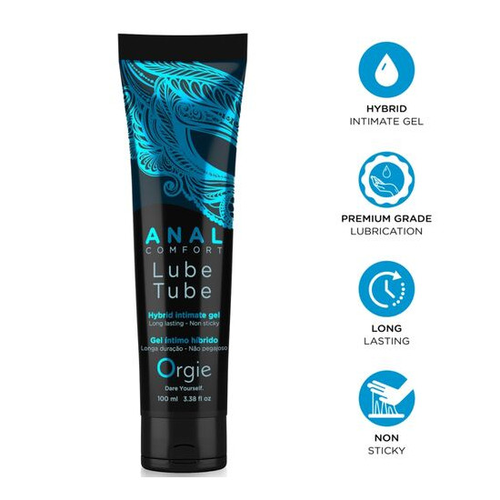 LUBE TUBE ANAL COMFORT GEL ÍNTIMO HÍBRIDO PARA SEXO ANAL 100 ML