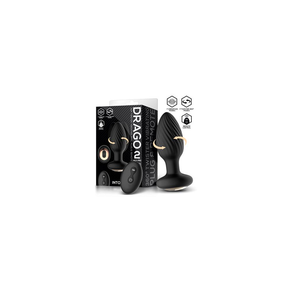 Drago Plug Anal Vibración, Movimiento Twister 360º y Control Remoto