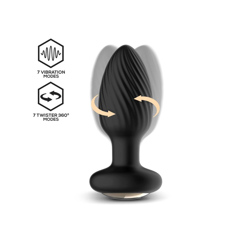 Drago Plug Anal Vibración, Movimiento Twister 360º y Control Remoto