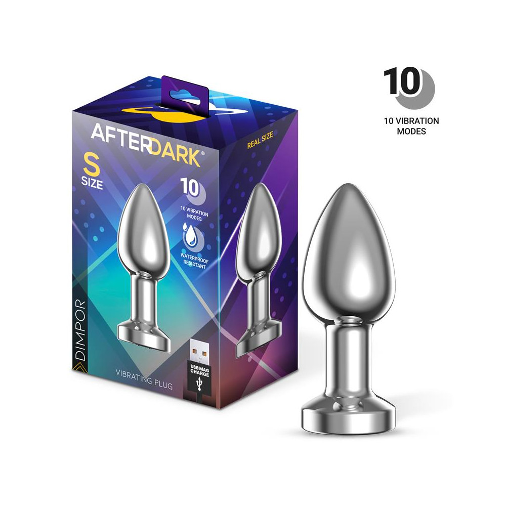 Dimpor Plug Anal Cromado con Vibración USB Magnético Talla S