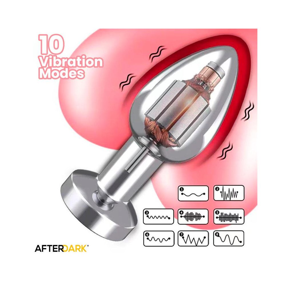 Dimpor Plug Anal Cromado con Vibración USB Magnético Talla S