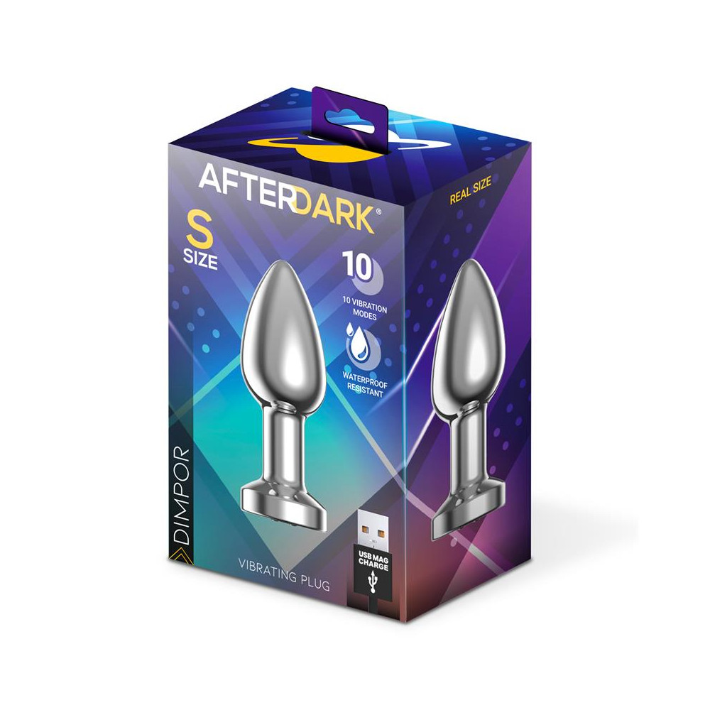 Dimpor Plug Anal Cromado con Vibración USB Magnético Talla S