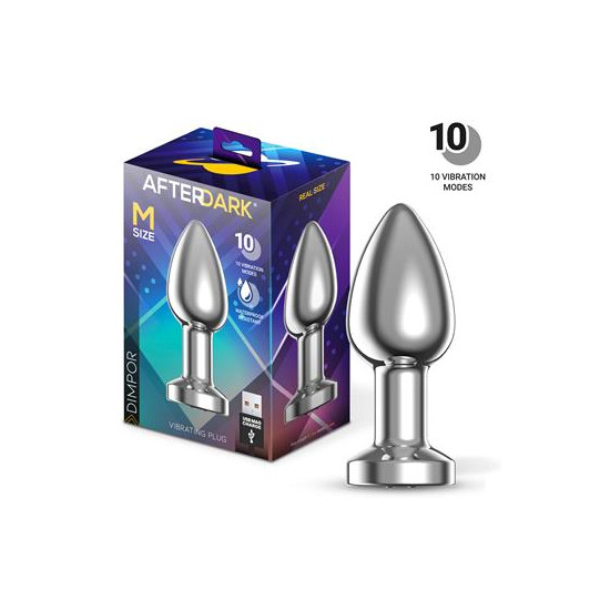 Dimpor Plug Anal Cromado con Vibración USB Magnético Talla M