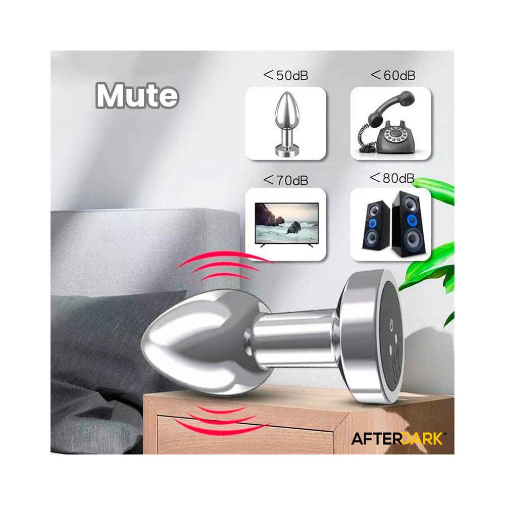 Dimpor Plug Anal Cromado con Vibración USB Magnético Talla M
