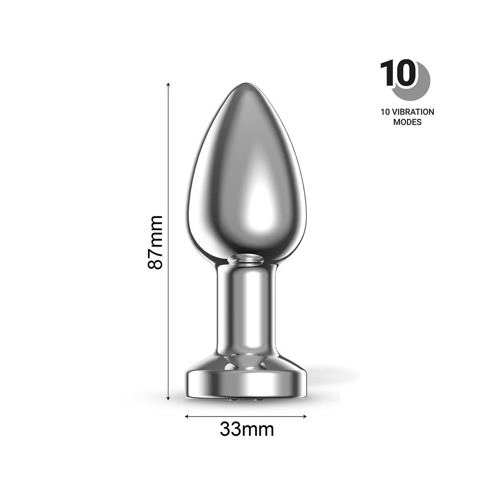 Dimpor Plug Anal Cromado con Vibración USB Magnético Talla M