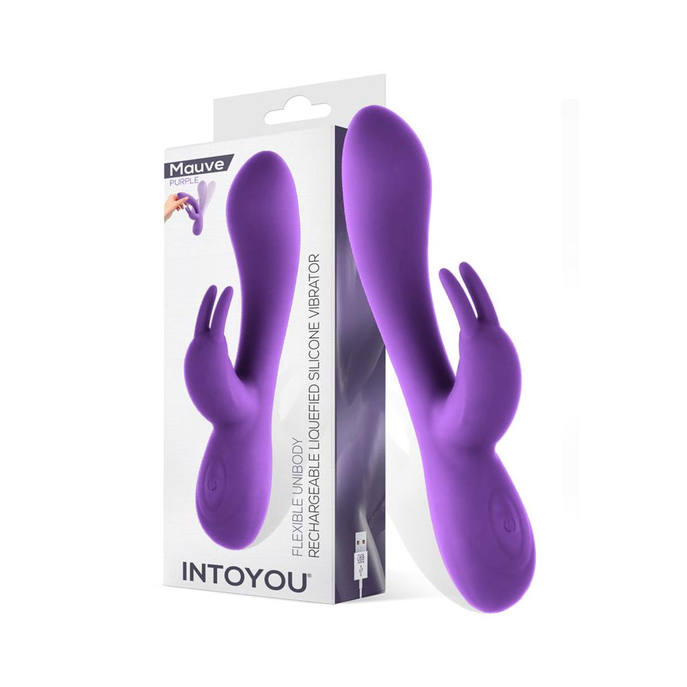 Mauve Vibrador Unibody Silicona Líquida USB Púrpura