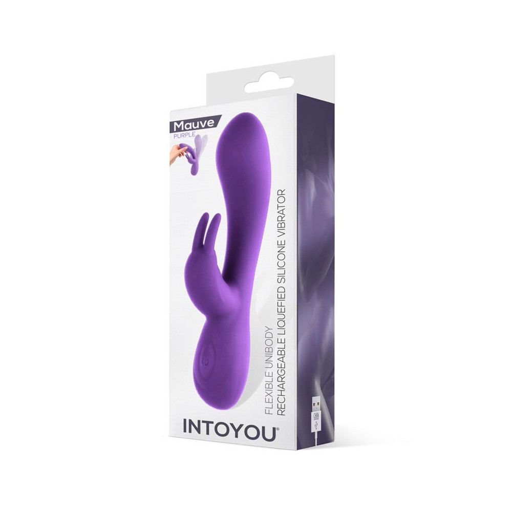 Mauve Vibrador Unibody Silicona Líquida USB Púrpura
