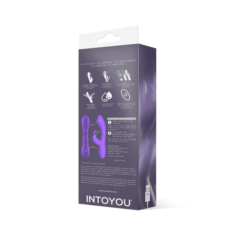 Mauve Vibrador Unibody Silicona Líquida USB Púrpura