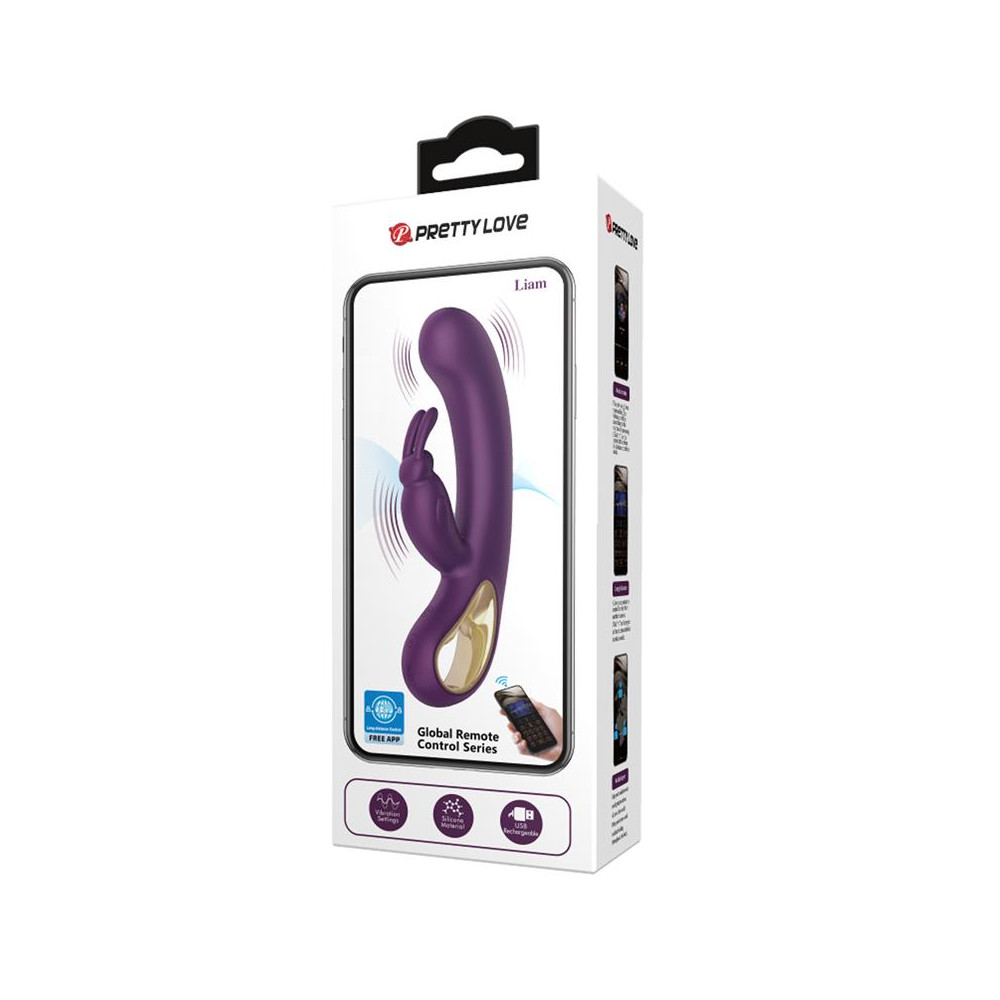 Liam Vibrador Punto G Silicona con APP Morado