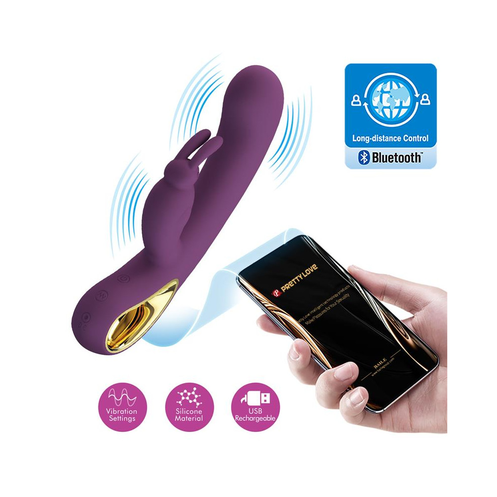 Liam Vibrador Punto G Silicona con APP Morado