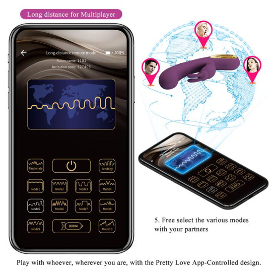 Liam Vibrador Punto G Silicona con APP Morado