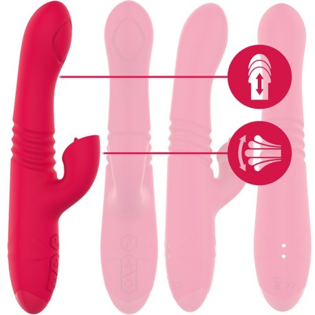 DUA VIBRADOR MULTIFUNCIÓN RECARGABLE UP &amp; DOWN CON LENGUA ROJO